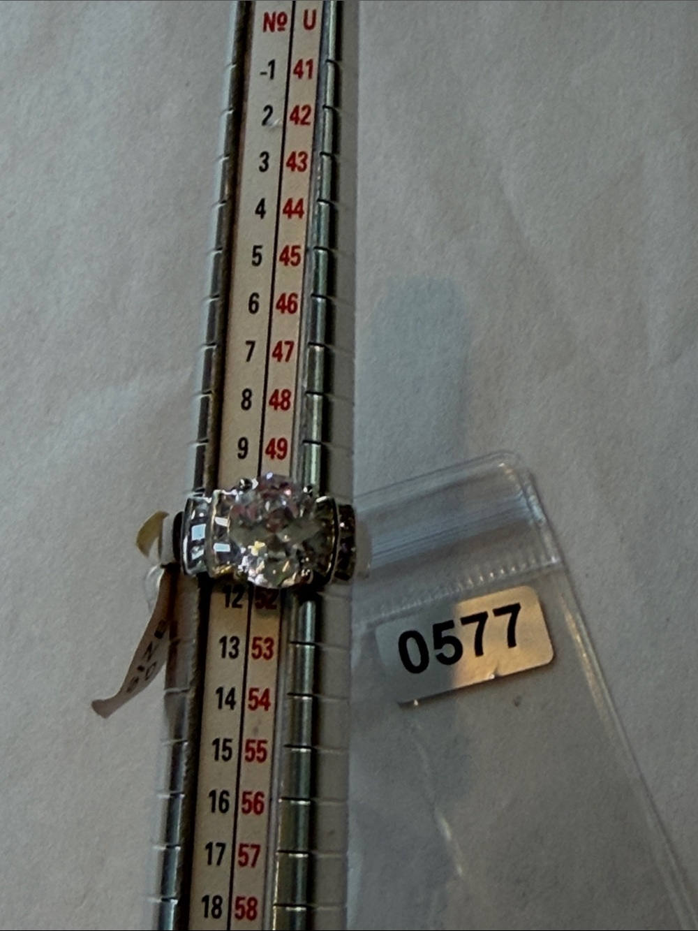 Silver-Tone Clear Crystal Cocktail Ring - White Crystal, Size 6 - NWT